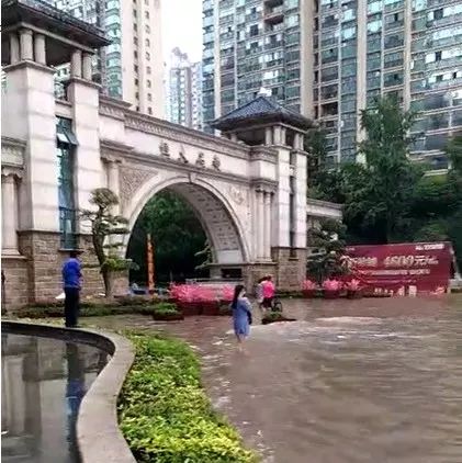 昨夜淮北已成 海 有人真的在闹市区划起了 船